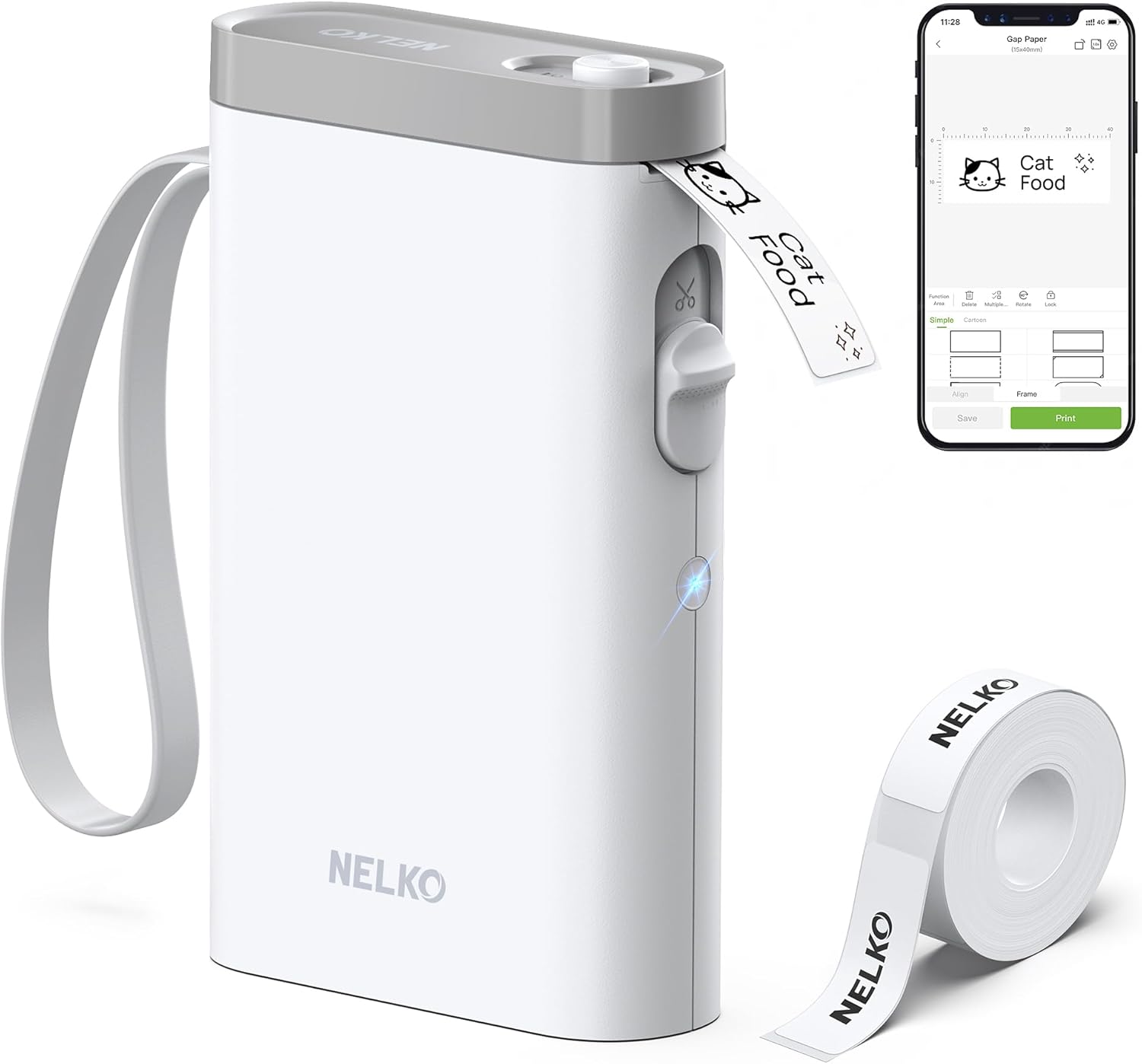 Nelko P21 Bluetooth Label Maker Machine with Tape – Wireless Mini Thermal Label Printer for Home, Office & School Organization
