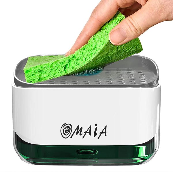 OMAIA 2-in-1 Dish Soap Dispenser with Sponge Holder